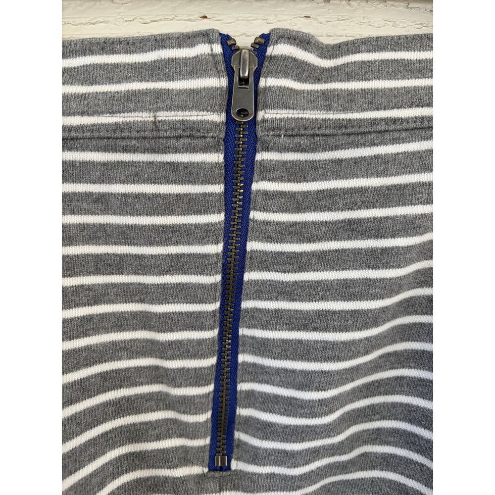 Gap Gray White Striped Cotton Mini Skirt Pockets Casual Skirt Size L - Picture 9 of 9